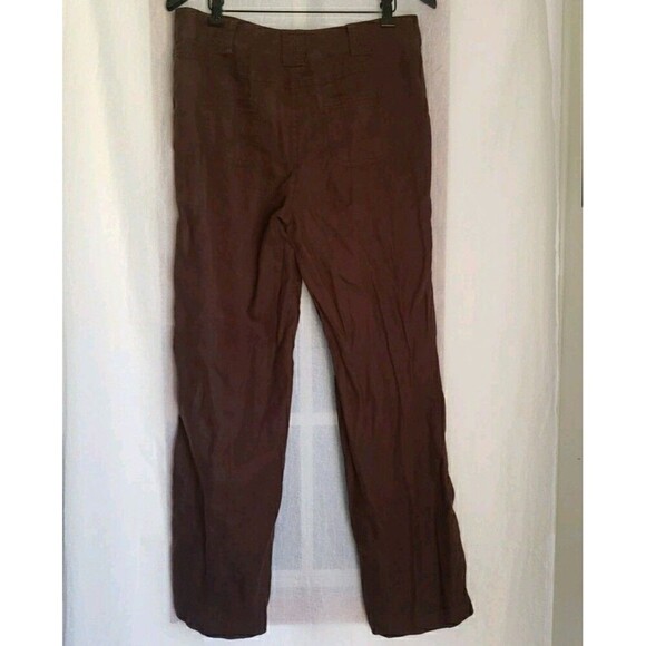 Madison Women's Size 12 Pants Brown 100% Linen Wide Leg Flat Front Dress Pants - Picture 5 of 10
